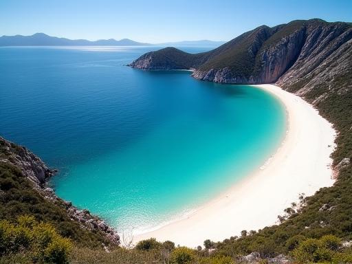 The perfect curve of Wineglass Bay, Freycinet National Park, Tasmania