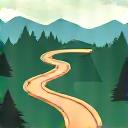 A winding path icon
